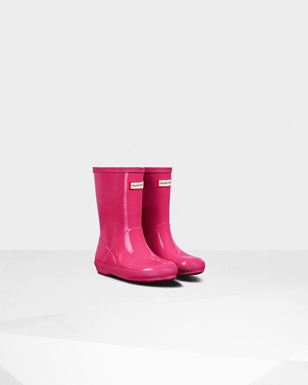 Kids Hunter Rain Boots Light Pink - Original First Classic Gloss - 0154729-AM